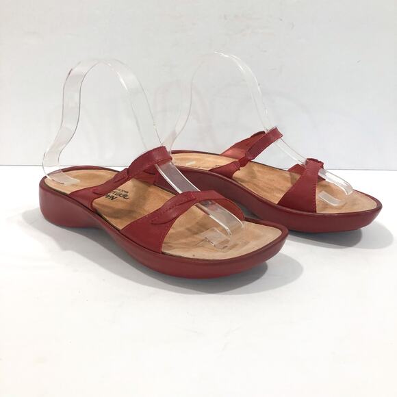 NAOT Red Leather Strappy Slide Sandals - Picture 9 of 9